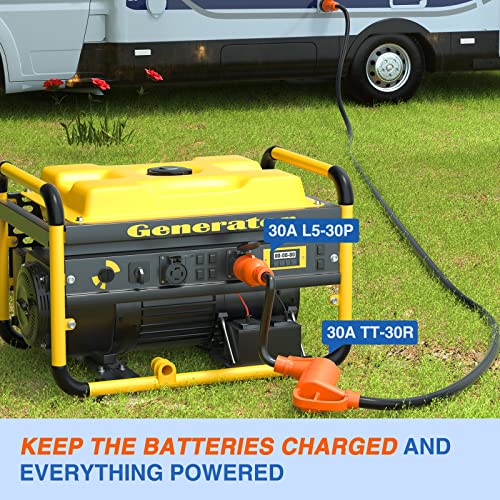 Image of Nilight RV Generator Adapter Cord 30 Amp to 30 Amp 3 Prong Pure Copper Heavy Duty Twist Lock Male Plug 10 Gauge Wire L5-30P to TT-30R 30M /30F for RV Camper Caravan Van Trailer