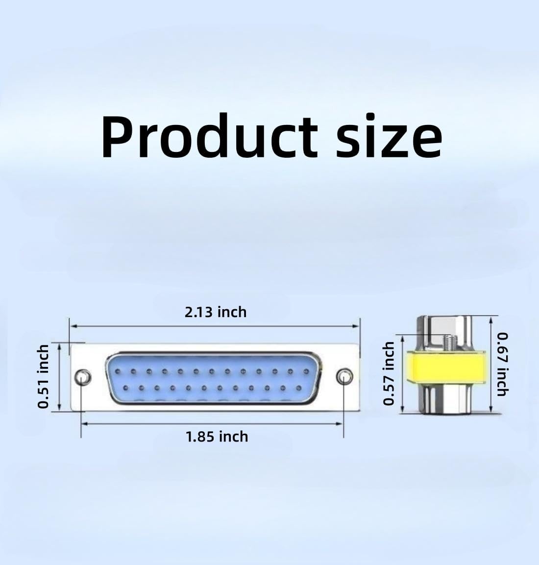 2pcs Rs232 Serial Cable 25 Pin DB25 Male to Female Gender Changer Coupler Adapter Connector