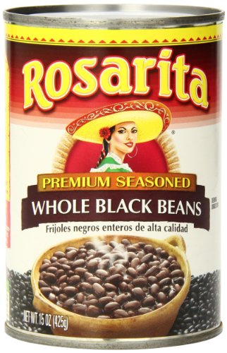 Rosarita Whole Black Beans, 15 oz, 12 Pack
