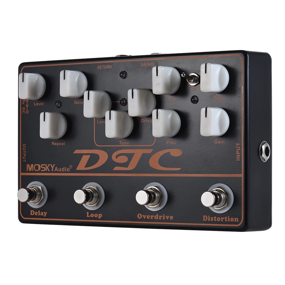 Loop station,KOCAN DTC 4-in-1 Effetti a pedale per chitarra elettrica Distorsione + Overdrive + Loop + Delay