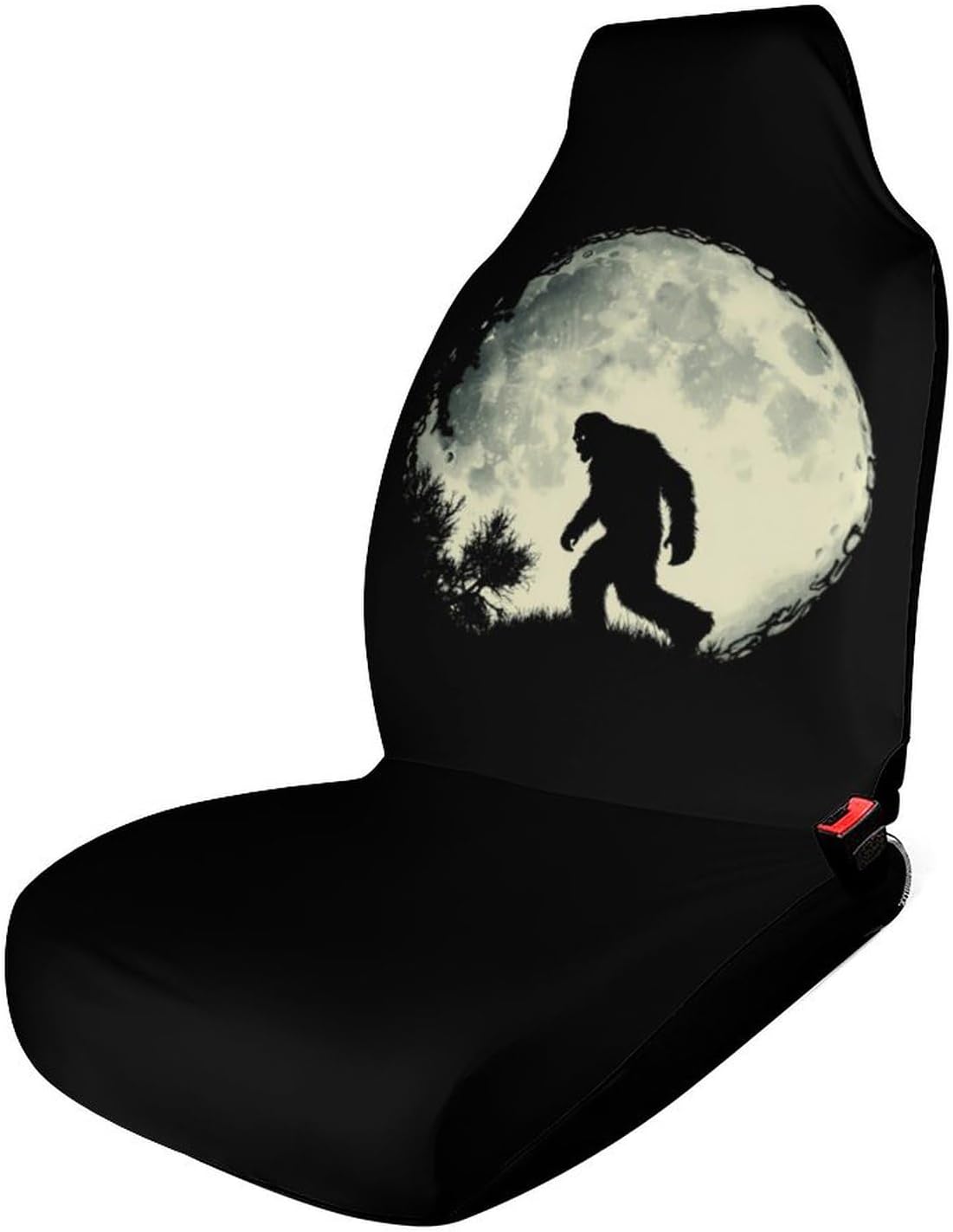 Bigfoot Full Moon Sasquatch Car Seat Covers Universal Car Front Seats Protector Auto Interior Accessories 1PCS