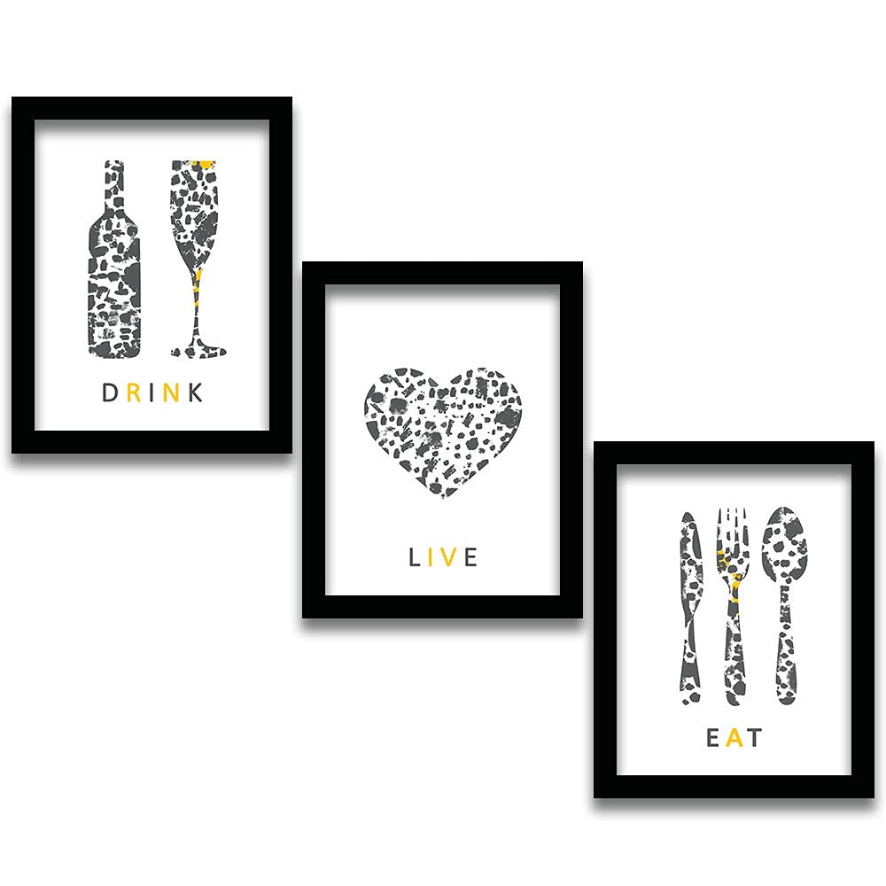 Bangerz Kitchen Quotes Wall Posters / Paintings for Restaurant Bar Lounge Cafe Wall Décor - Posters for Kitchen - Food Posters for Wall Decoration - Kitchen Wall Posters ( 11 inch x 14 inch, Framed ) Set of 3