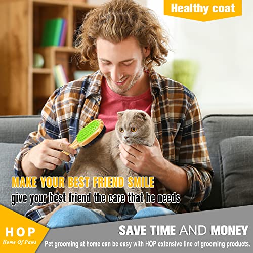 Hop Short Hair Dog Brush Pet Brushing Grooming Comb For Short Hair Coats Detangling And Shedding Coat Hair Remover Two Sided Removing Dirt & Loose Hair Home Of Paws #TOP4