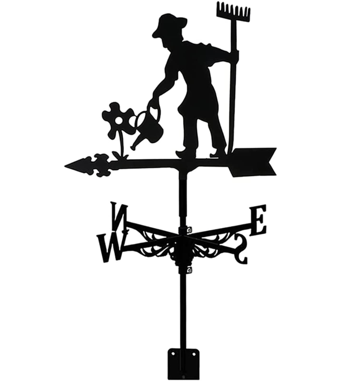 TAXXII Weather Vane Weathervane with Animal/Man Ornament,Stainless Steel Farm Wind Direction Indicators Garden Stake Farmhouse Yard【15 Styles】(Farmer)