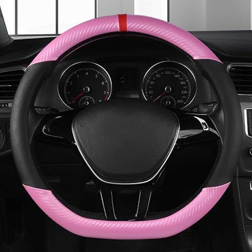 トヨタ ハリアー 80系 /トヨタ 新型RAV4 AX50系 /トヨタ アクア AQUA NHP10 に適用ハンドルカバー 軽自動車 サイズM ステアリングカバー 38cm カーボンファイバーPU 穴あきレザー素材 おしゃれ 通気性 滑り止め 四季通用 車