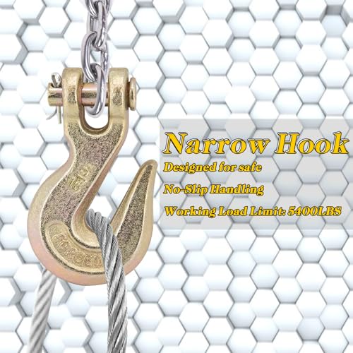 Image of 2 Pack G70 Clevis Grab Hooks, 1 /4 inch Heavy Duty Chain Hooks with Spring Latch, 3,100 lbs Working Load Limit for Truck, Trailer, Crane, Rigging & Fishing Boats