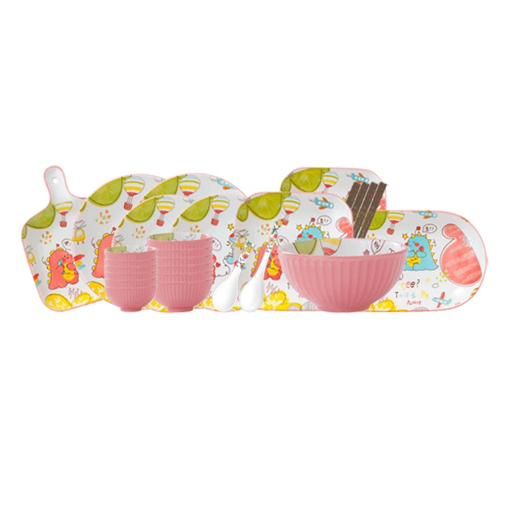 Set da tavola creativo in ceramica con cartoni animati, set da tavola per la casa, piatto, ciotola, tazza, piatti, set di scodelle per riso, zuppa e bacchette, set da pranzo per feste (set :