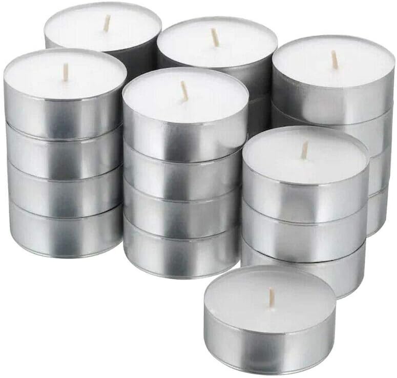 SolaDirect 8 Hour Tea Lights Candles, 50 Pack, Long Burning Tealights