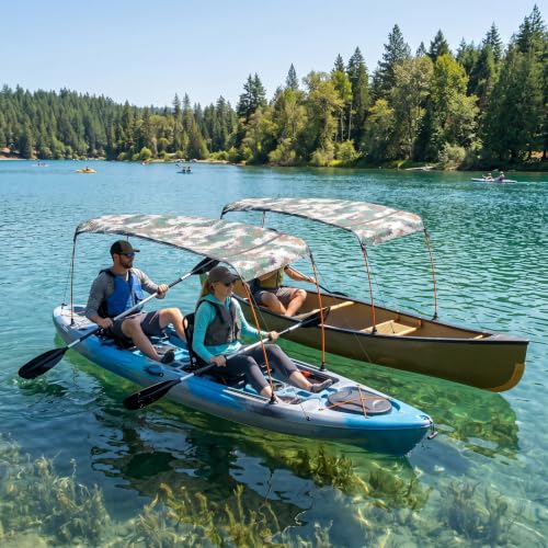 Auvent pare-soleil kayak bleu clair pour canoë et paddle