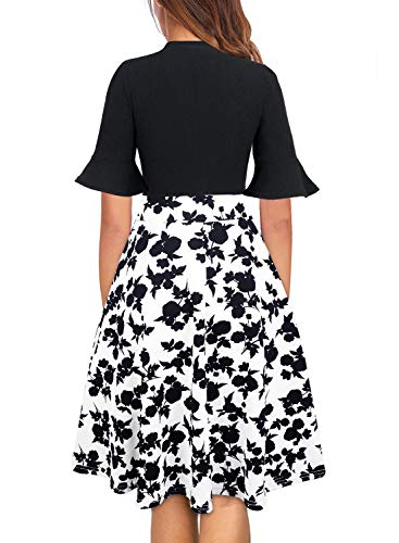 Ranphee Church Dresses For Women 2023 Work Office Cocktail Fit And Flare Flattering To Hide Tummy Sunday Ladies Frocks Semi Formal Wedding Guest Dress L #TOP1