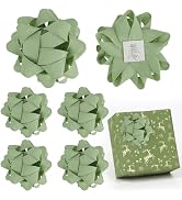 LiBongTa 4.5 Inch Sage Green Bow for Gift Grosgrain Ribbon Present Bow, Valentines Bow for Gift W...