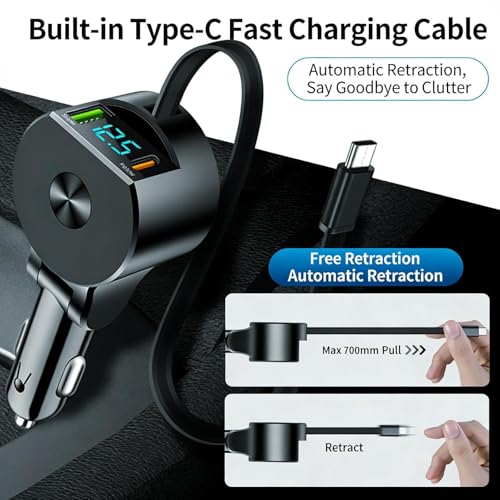 Cargador retráctil para coche que soluciona los cables enredados en el salpicadero 5