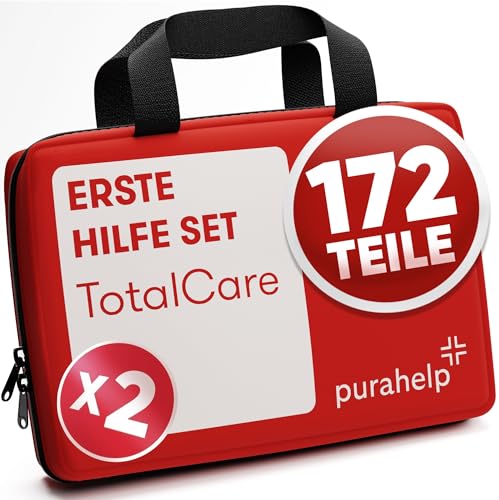Erste Hilfe Set (2 Stück) - 172 Teile für Zuhause, im Büro oder Unterwegs - Reiseapotheke Erste Hilfe Set Outdoor Kinder