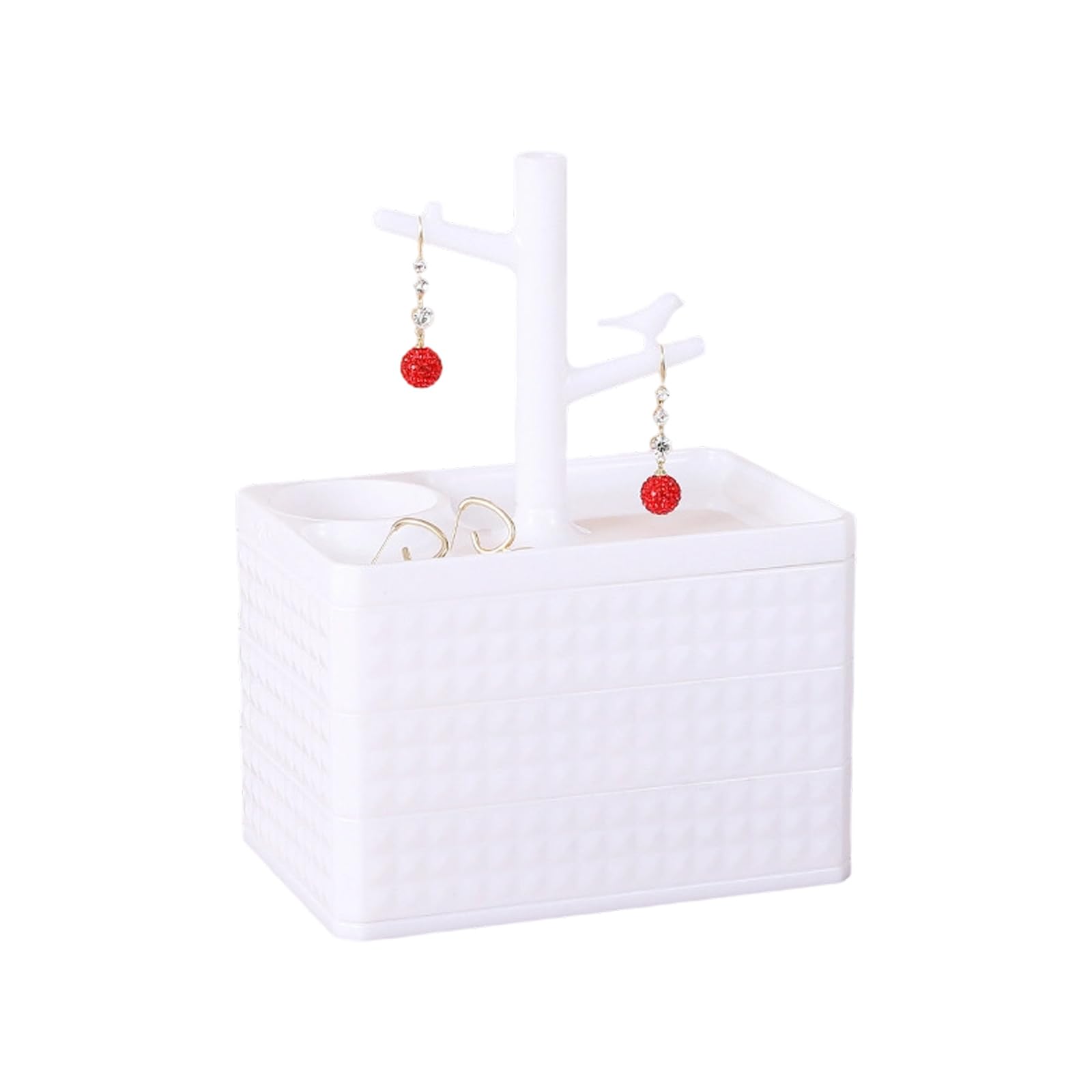 JTQYFI Stylish 360 Degree Rotating Jewelry Storage Box Multiple Layer Organizers for Earrings Necklaces and Bracelets PET Box