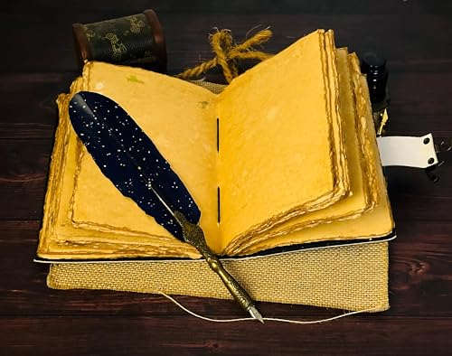 Image of CRAFT JUNKY Vintage Leather Journal Diary for Women and Men Travel Diary Notebook for Writing Deckle Edge Paper (COMPASS UV, A5 17.78 X 12. 7 CM (A5))