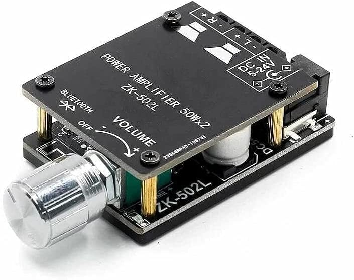 Image of Hexonix ZK-502L TPA3116 MINI Bluetooth 5.0 Wireless Audio Digital Power Amplifier Board 50W x 2 with Switch and Adjustable Volume with shell
