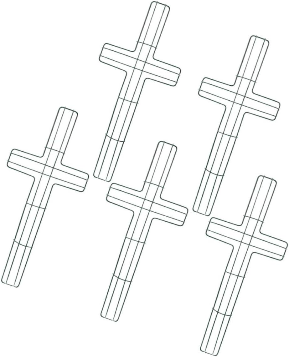 Zerodeko 5pcs Cross Wreath Frame Metal Wire Cross-Shaped Floral Support for DIY Easter Decorations and Craft Projects for Home and Church Use
