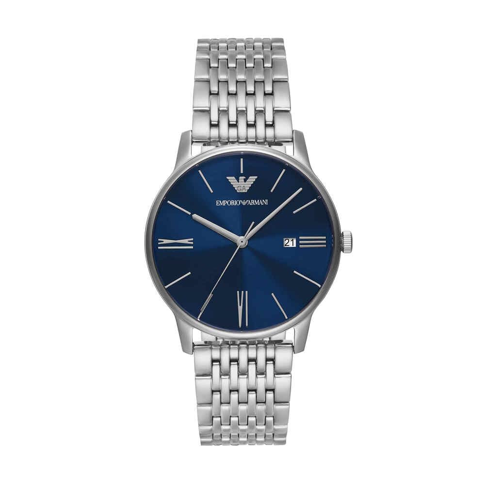 Emporio Armani Men's 39 MM Silver-Tone Stainless Steel, AR11674