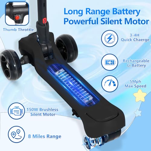 BLISSRIDE 3 Wheel Electric Scooter for Kids