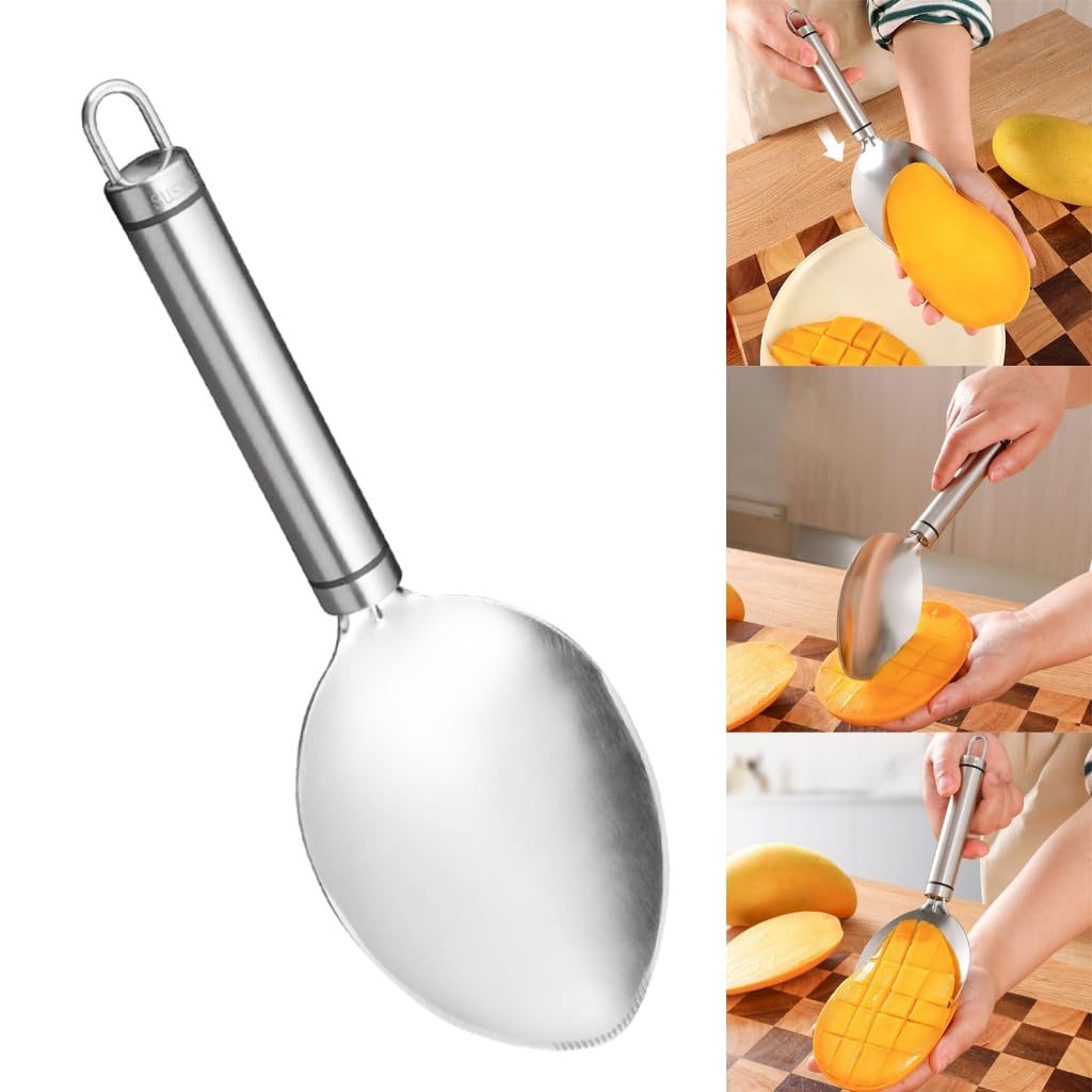 REDYY Mangoes Slicer,Stainless Steel Mangoes Slicer and Pitter Tool Multipurpose Mangoes Slicing Implement Metal Fruit Vegetables Splitter
