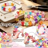 SUpoetry 400 szt. koraliki w kształcie gwiazdy, kolorowe koraliki akrylowe w kształcie gwiazdy, 10 mm, kolorowe koraliki w kształcie gwiazdy do bransoletek, naszyjników, tworzenia biżuterii, akcesoria