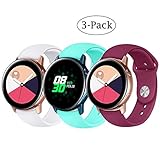 Fit Samsung Galaxy Watch (42mm)/ Galaxy Watch Active (40mm) Bands, 3Pack 20mm Quick Release Stylish Sport Silicone Bands Straps Wristbands Bracelet Watch Band for 42mm Galaxy Watch (White Green Red)