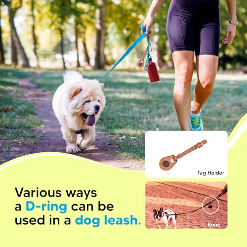Image of Adil's Biothane Dog Leash - Waterproof Leashes for Dogs, Metal Hook, Adjustable 5ft Length Suitable for Dogs & Puppies, Ideal for Walking, Running & Training (Light Sky)