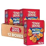 Town House FlipSides Minis Oven Baked Crackers, Lunch Snacks, House Seasoned (12 Boxes)