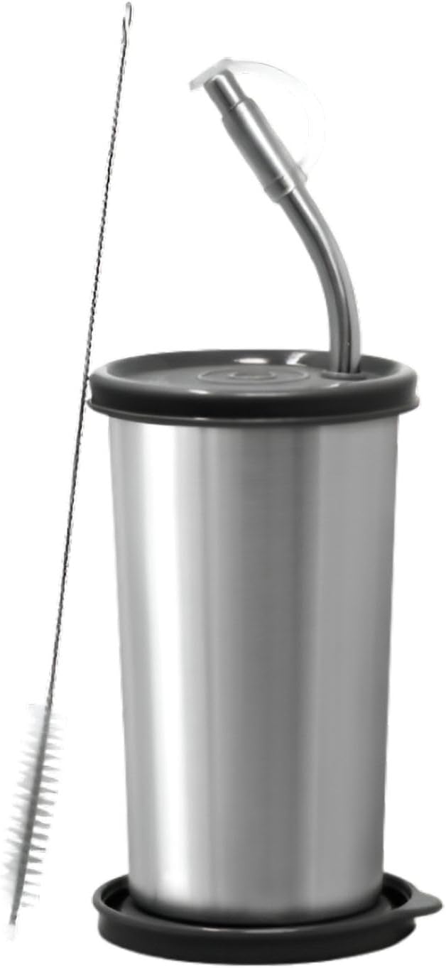 SIGNORA WARE Sip Fast Stainless Steel Tumbler With 1 Straw And Two Lid | Leak-Proof | Reusable Straw | Non-Toxic | Lightweight And Portable | Smoothies And Shakes | Outdoor Activities (420 Ml | Black)