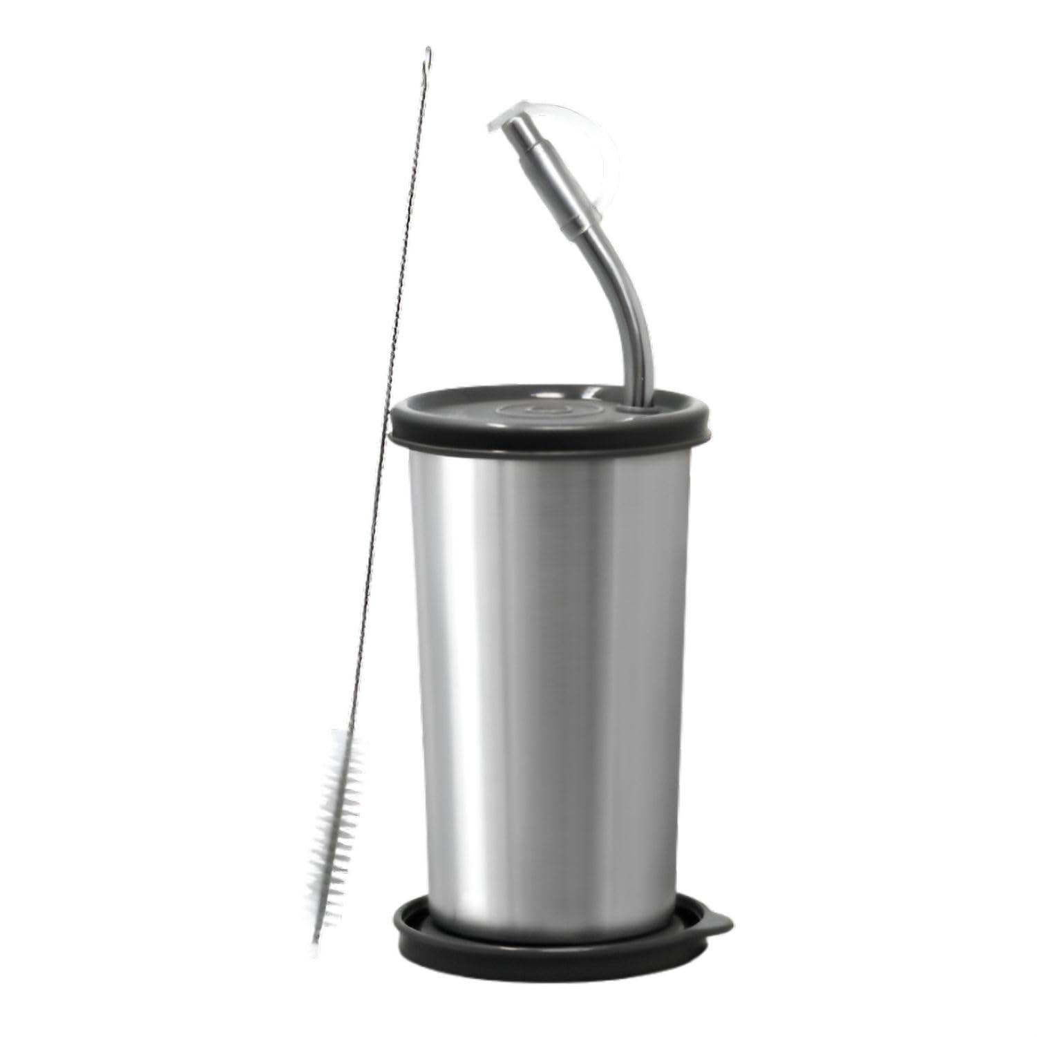 SIGNORA WARE Sip Fast Stainless Steel Tumbler With 1 Straw And Two Lid | Leak-Proof | Reusable Straw | Non-Toxic | Lightweight And Portable | Smoothies And Shakes | Outdoor Activities (420 Ml | Black)