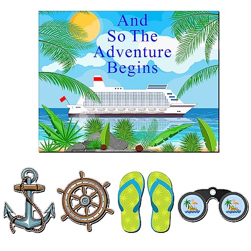 Image of Kanayu 6 Pcs Adventure Cruise Door Decorations Magnetic Large Ship Decorations Magnets Anchor Cruise Decor Car Fridge Magnet Decal for Carnival Stateroom Door
