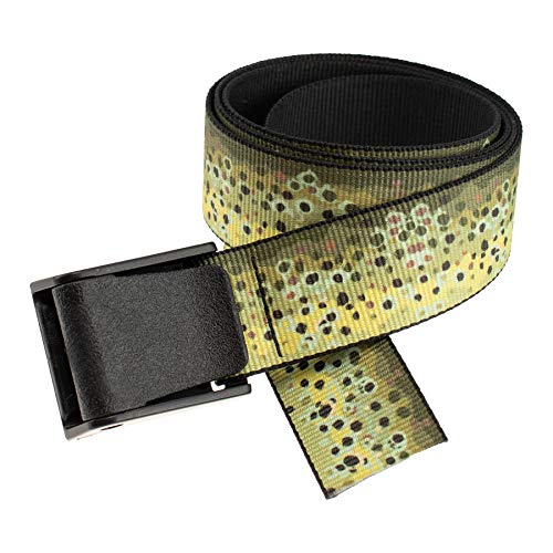 Thomas Bates Titan Outdoor Hunting Fishing Pattern Web Belt 5 Year Guarantee Made In The Usa (Brown Trout Texture, Adult Size) #TOP8