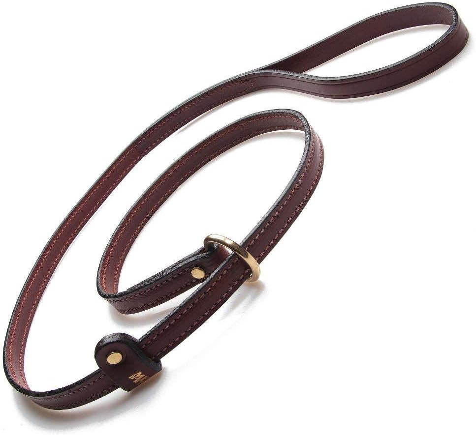 Mendota Pet Leather Slip Leash - Dog Lead - Made in The USA - Chestnut, 5/8 in x 6 ft (Standard)