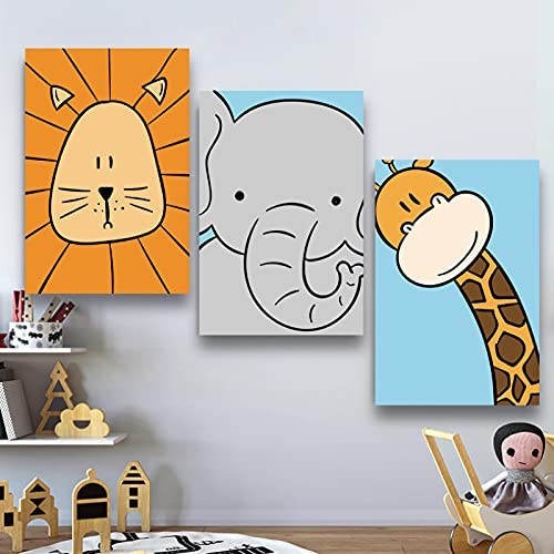 Schattige Baby Dierlijke Foto's Prints voor Kwekerij Muur Decor JongensSlaapkamer Speelkamer Decoraties Olifant Giraffe… - Afbeelding 5