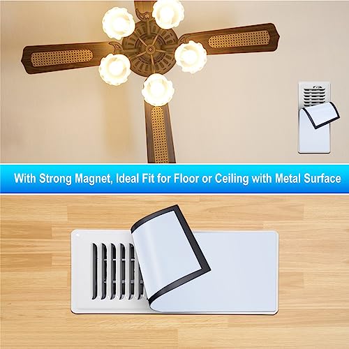 Magnetic Floor Register Vent Covers, 4 x 10 Inch Superior Hold Vent Covers for Home, Air Vent Covers for Sealing Floor, Wall, and Ceiling Registers, RV and HVAC, White — view 4