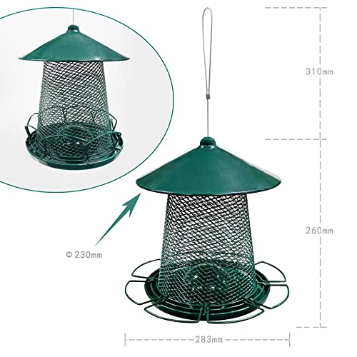 Bird Feeders Squirrel Proof For Outside Hanging, Bird Feeder Wild Bird Table, Bird Feeding Station Garden Decoration Yard For Bird Watchers Lovers,Green #TOP6