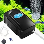 Aquarium Air Pump Quietest Aquarium Air Bubbler, Adjustable Oxygen Pump 5W Silent Powerful Aerator Pump for 1-550L Fish Tank with All Accessories (air Pump,air Stone,air Tube,Check Valve)