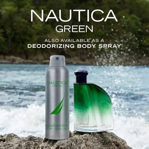 Image of Nautica Color Green Giftset 1.6 fl oz EDT + 5.9 oz Deodorizing Body, Woody Fougere, Notes of Ginger, Geranium and Vetiver, Men's Duo Pack, Long Lasting, Everyday Fragrance