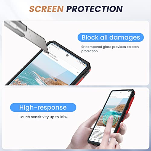 Goton For Google Pixel 7 Case With Screen Protector - Slide Camera Cover Phone Case With Ring Stand, Heavy Duty Military Grade Shockproof Rugged Bumper For Pixel 7 Accessories Red #TOP5