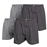 boxershorts damen seide 4er Pack Bugatti Herren Webboxershort kariert 4er Pack, Größe:XXL (8), Farbe:Schwarz-Dunkel-Karo (0934)