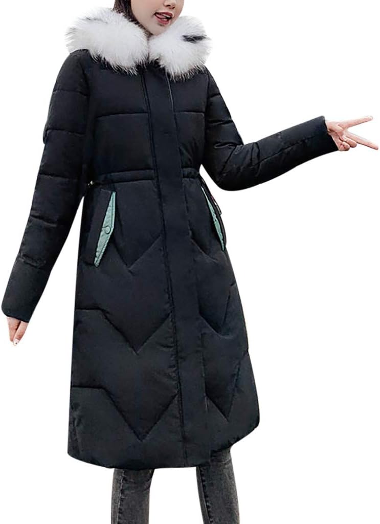 GDJGTA Jacket for Womens Solid Color Casual Thicker Winter Warm Slim Down Jacket Coat Overcoat