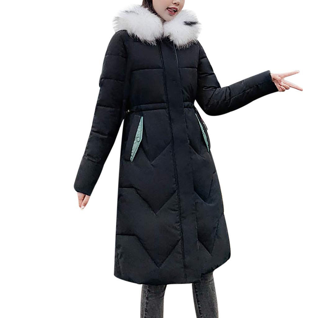 GDJGTA Jacket for Womens Solid Color Casual Thicker Winter Warm Slim Down Jacket Coat Overcoat