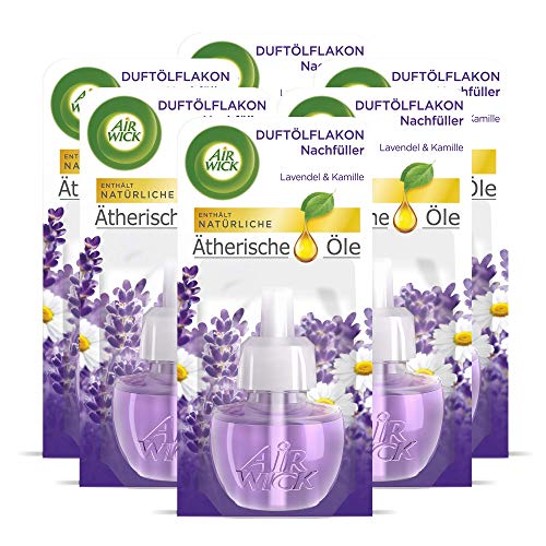 Air Wick Duftölflakon Nachfüller Lavendel & Kamille  Aromatischer Raumduft mit ätherischen Ölen  6er Duftöl Set
