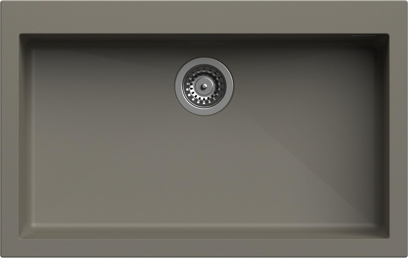 Lavello cucina Ettore Mix tortora quarzo fumè 1 vasca/vascone 79 x 50 cm Made in Italy