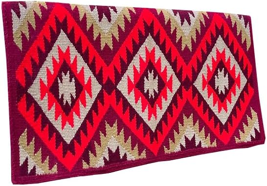 HUMAYL Saddlery Saddle Pad/Blanket for Horses Western Show Horse Saddle Blanket New Zealand Design Handmade Wool Saddle Blanket Top Wool Saddle Pad Regular Size : 34" L x 36" W x 1" inches PAD0408