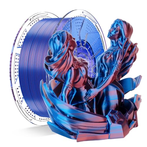 Image of Chitu Systems Conjure Silk Red Blue PLA Filament, Christmas Shiny Dual Color Filament, Using Reusable Spool Compatible with Bambu Lab Refill Filament, Diameters 1.75±0.02 mm 1KG 2.2lb