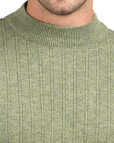Image of Men Woolen Round Neck Solid Striped Design Pullover Heavy Rainbow Fabric Winter Wear Pure Wool Cardigan for Men Fully Warm Pullover Free Sizes