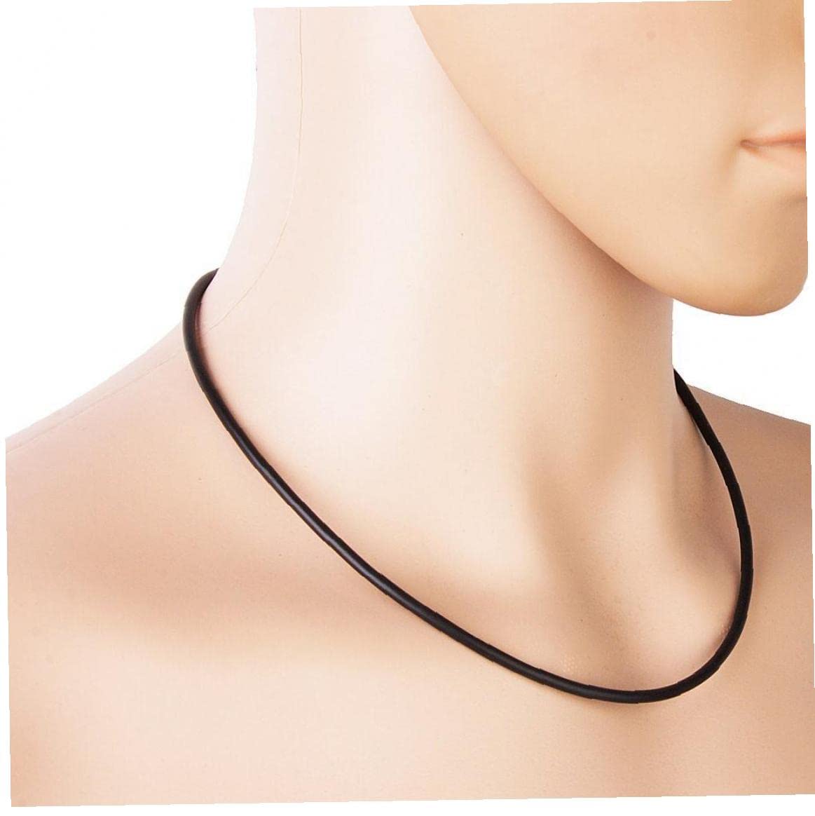 Amazon.co.jp: 3mm 黒いゴムコードネックレスがネックレスブレスレット