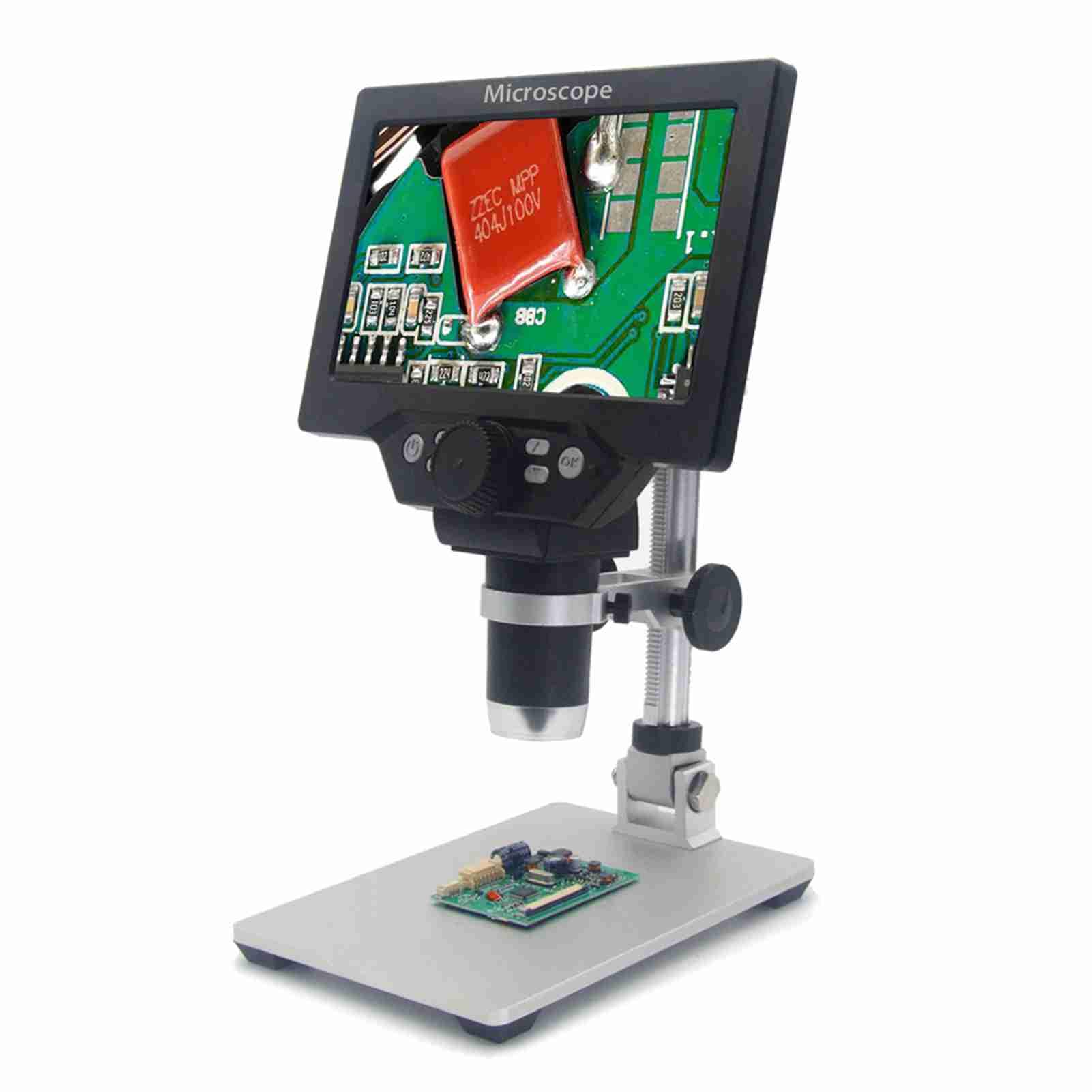 G1200 Microscopio Digital con Pantalla LCD de 7 Pulgadas, 1080P, 12MP, Zoom Continuo 1-1200X, para Soldadura, Reparación, Monedas, Biología, con Luces Flexibles