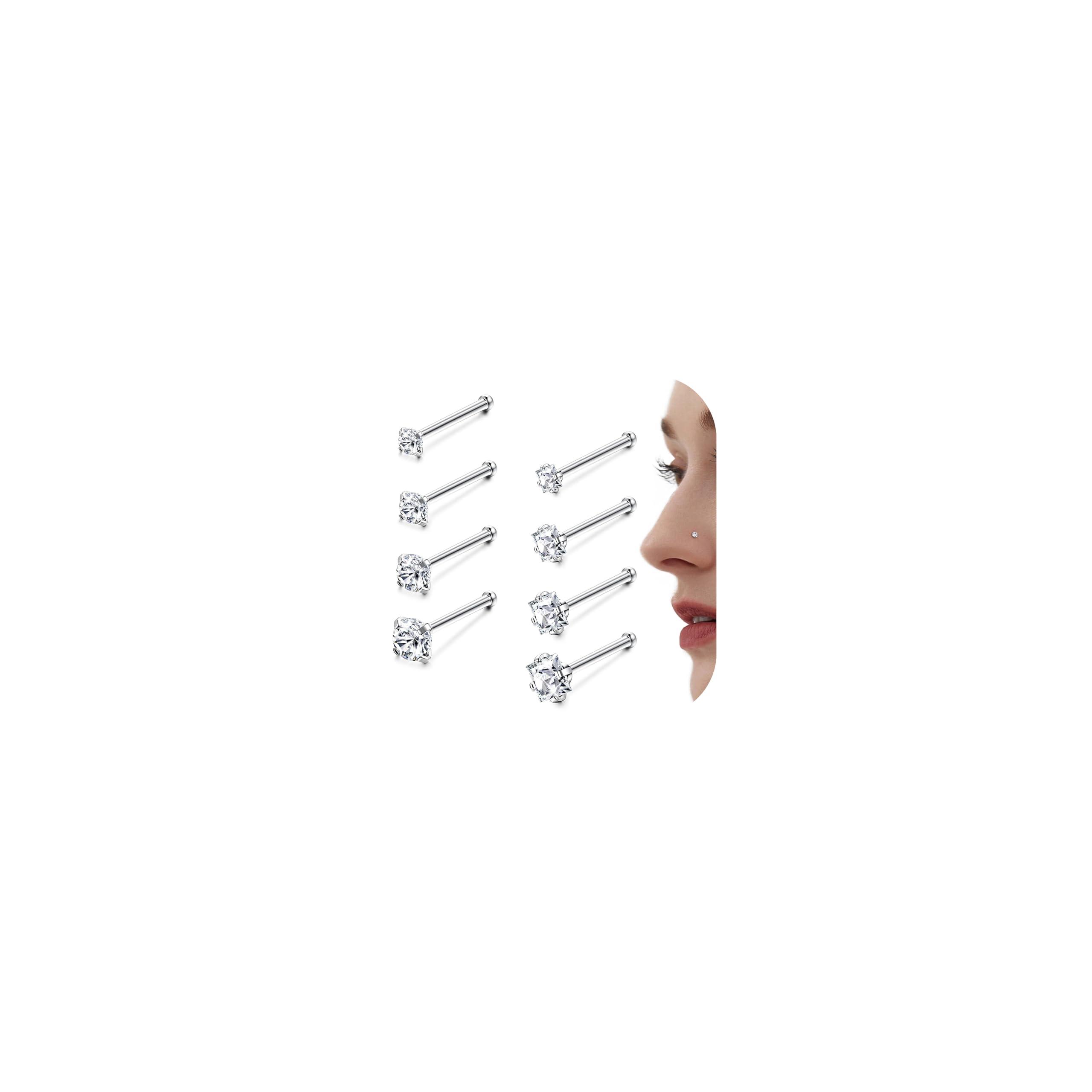 See full amazon price history chart for Jstyle Hypoallergenic Nose Rings 18G 20G Surgical Stainless Steel Nose Rings Studs Cubic Zirconia Nose Ring Labret Nose Piercing Jewelry for Women Men 1.5mm 2mm 2.5mm 3mm, Stainless Steel, Cubic Jstyle Hypoallergenic Nose Rings 18G 20G Surgical Stainless Steel Nose Rings Studs Cubic Zirconia Nose Ring Labret Nose Piercing Jewelry for Women Men 1.5mm 2mm 2.5mm 3mm, Stainless Steel, Cubic (B071V8L2L1) Amazon Price History, Amazon Price Tracker
